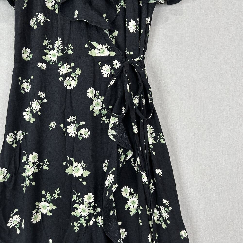 & Other Stories Floral Wrap Maxi Dress Womens 0 Black Prairie Cottagecore Fairy - Picture 4 of 16